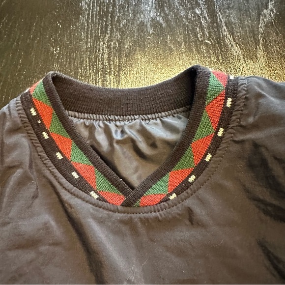 Vintage Terry Martin Medium Oversized Wide Windbreaker Tribal Print Black Red - Picture 8 of 9